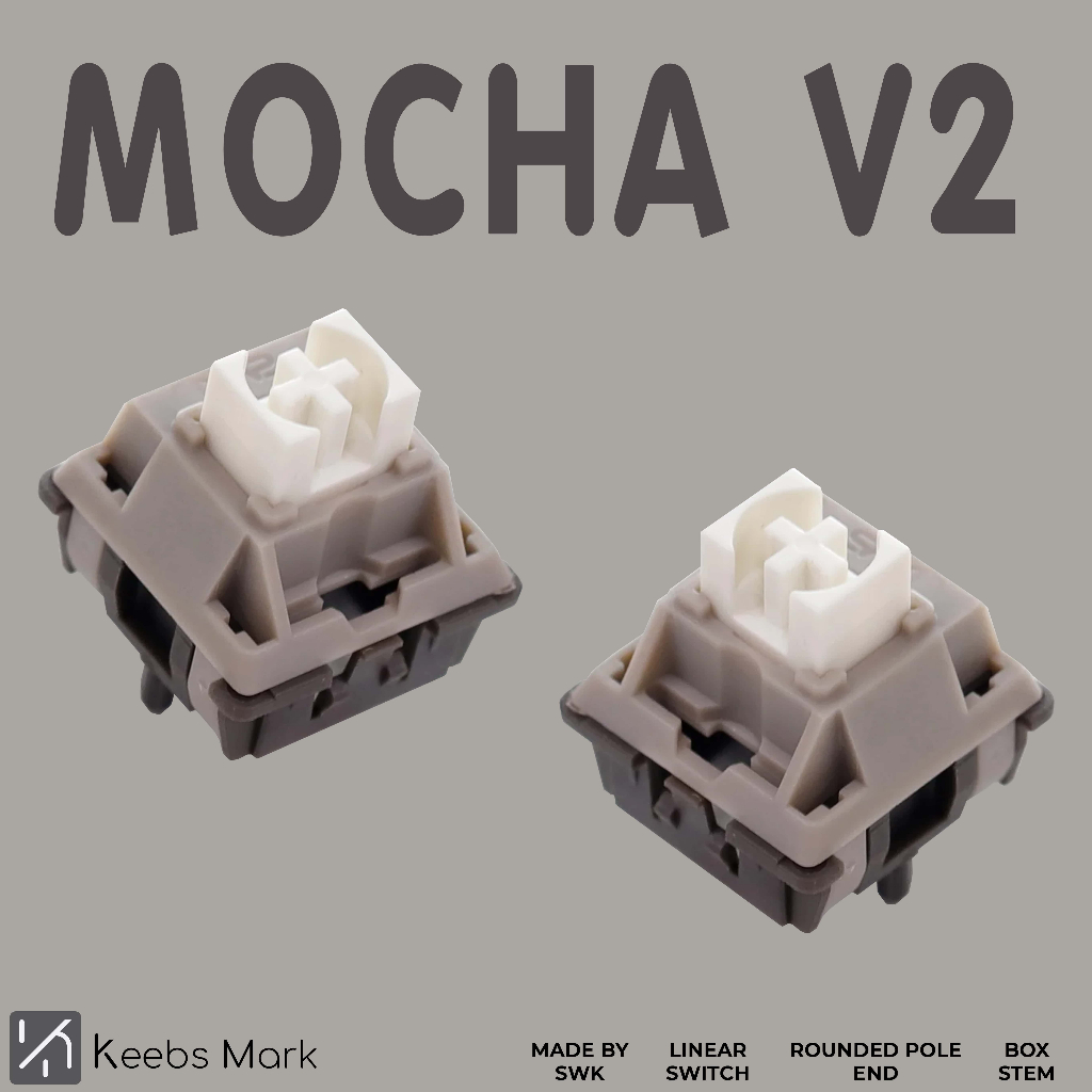 Jual SwagKeys SWK Mocha V2 Box Stem Linear Switch Mechanical Keyboard ...