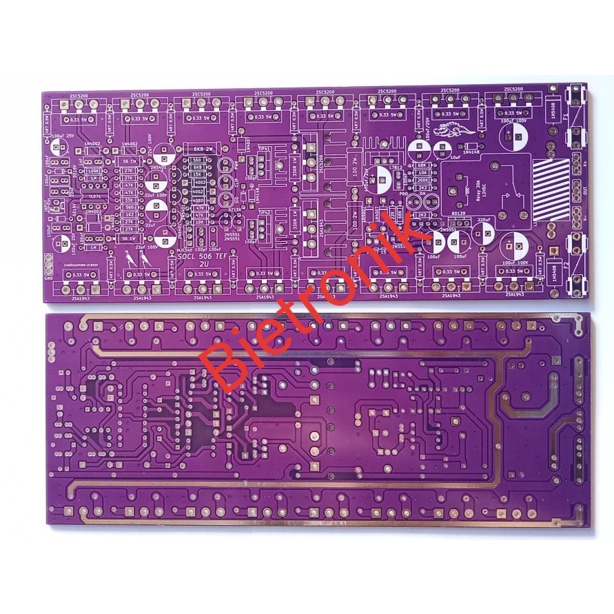 Jual Terbaik PCB SOCL 506 TEF Amp 2U with Tr Final Dauble Layer