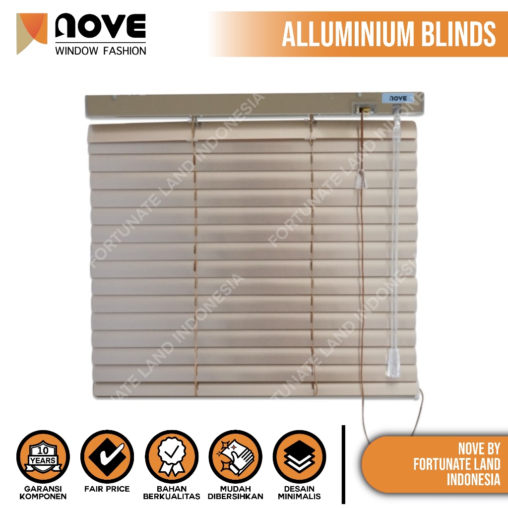Jual Aluminium Blinds DELUXE Slat / Slimline Blinds Merk NOVE
