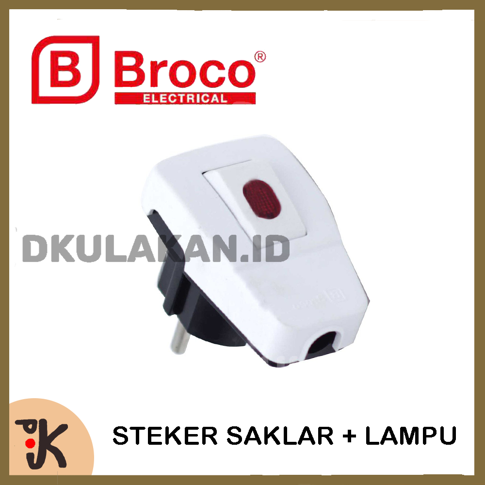 Jual BROCO STEKER + LAMPU INDIKATOR TIPE 13311 COLOKAN PLUS SAKLAR ON ...