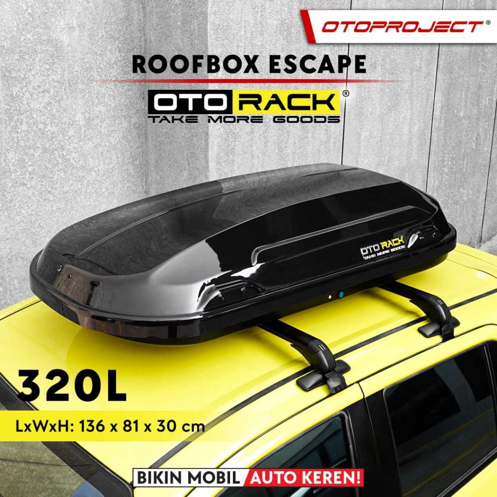 Jual Paket Roof box / Roofbox + Cross bar Otorack Tipe ESCAPE 320L