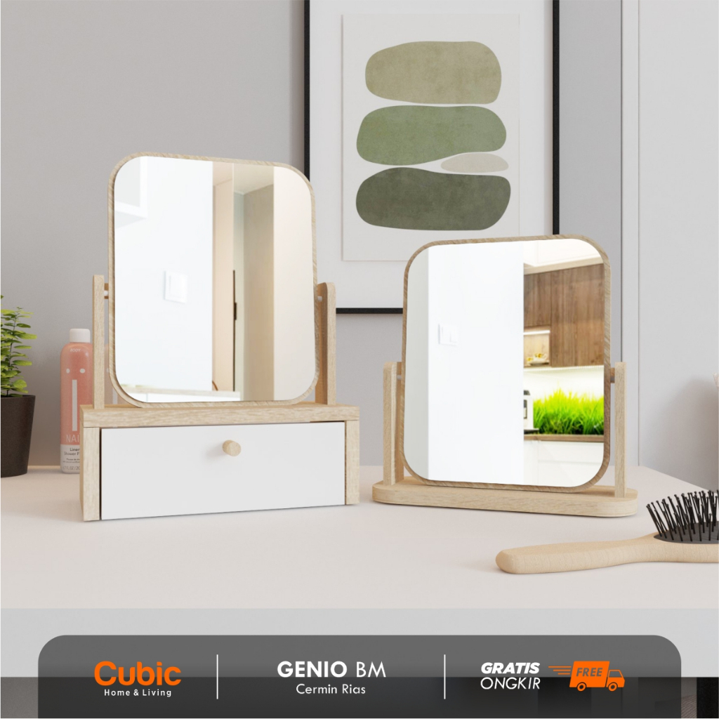 Jual Cubic Cermin Aesthetic / Beauty Mirror / Standing Mirror / GENIO