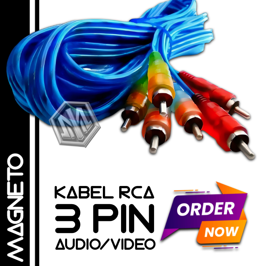 Jual Kabel RCA 3 Pin Audio Video 1.5 Meter / Cable Jek Rca 3-3 ...