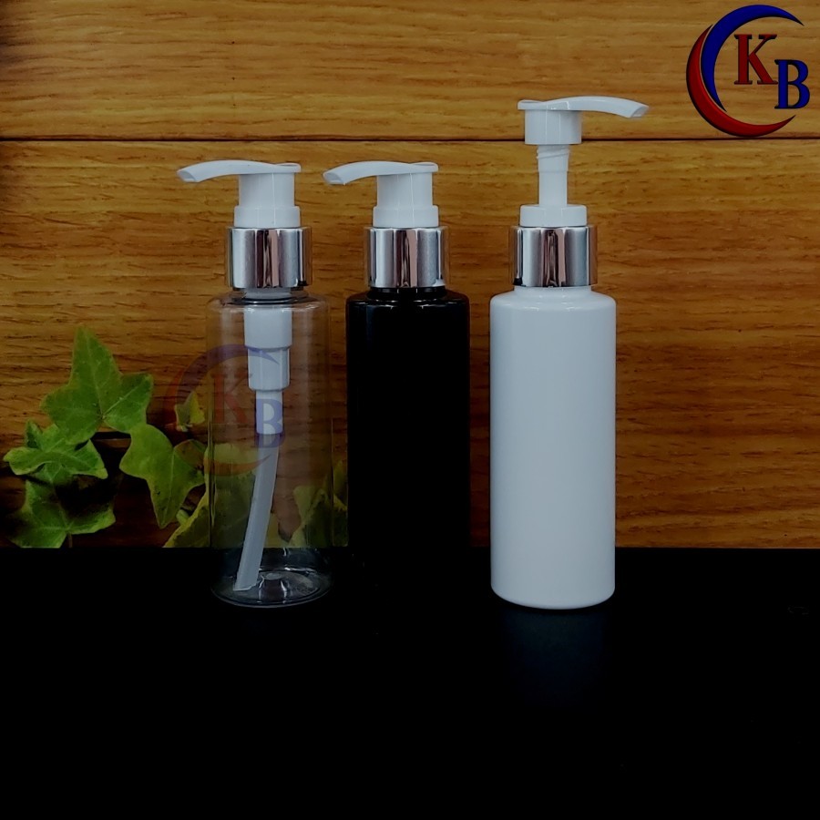 Jual BOTOL PUMP 100 ML LOTION SILVER NECK 24 / BOTOL PLASTIK PET RF ...