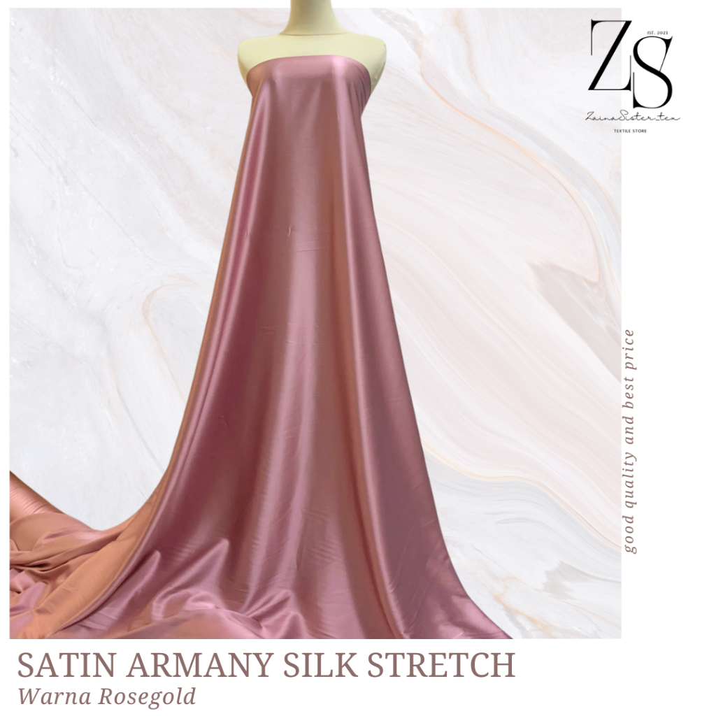 Jual Bahan Kain Satin Armani Silk Stretch Armany Silky Saten Bridesmaid