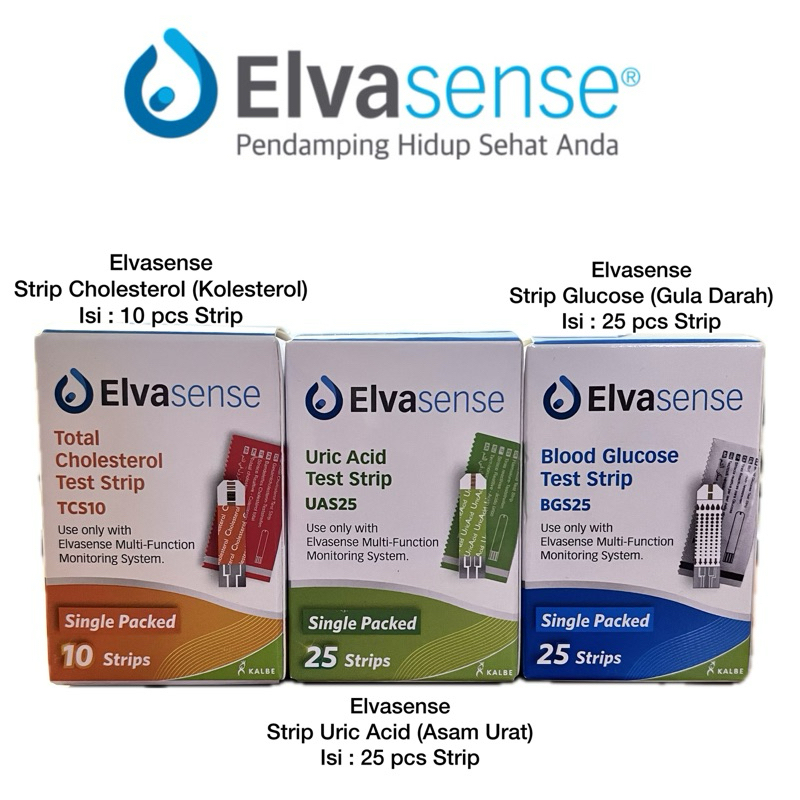 Jual STRIP TEST ELVASENSE / STIK ISI ULANG ELVASENSE CEK GULA DARAH ...