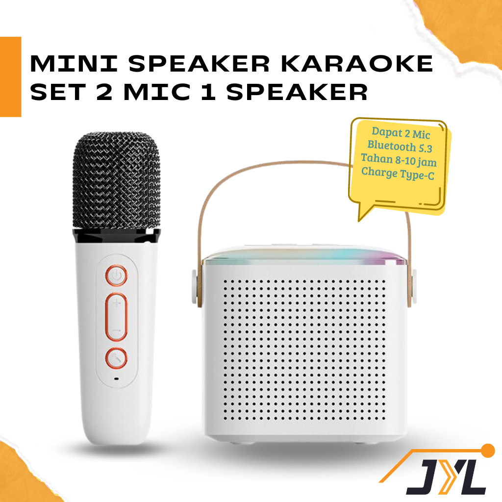 Jual Mini Speaker Bluetooth Karaoke Set 2Mic 1 Speaker wireless ...