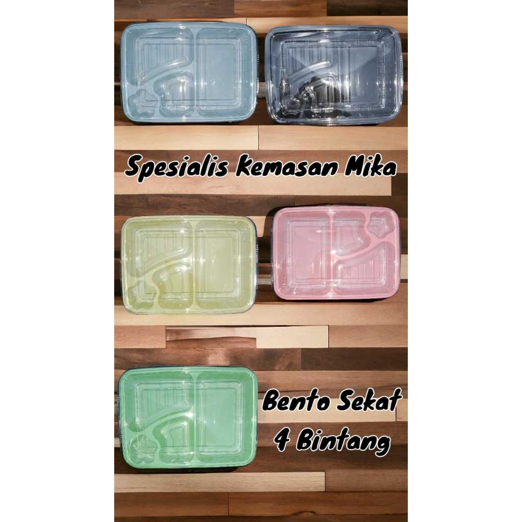 Jual Mika Bento Sekat 4 Bintang K1 Warna Tray Bento Bintang Warna Box Bento Harga 50 Set 