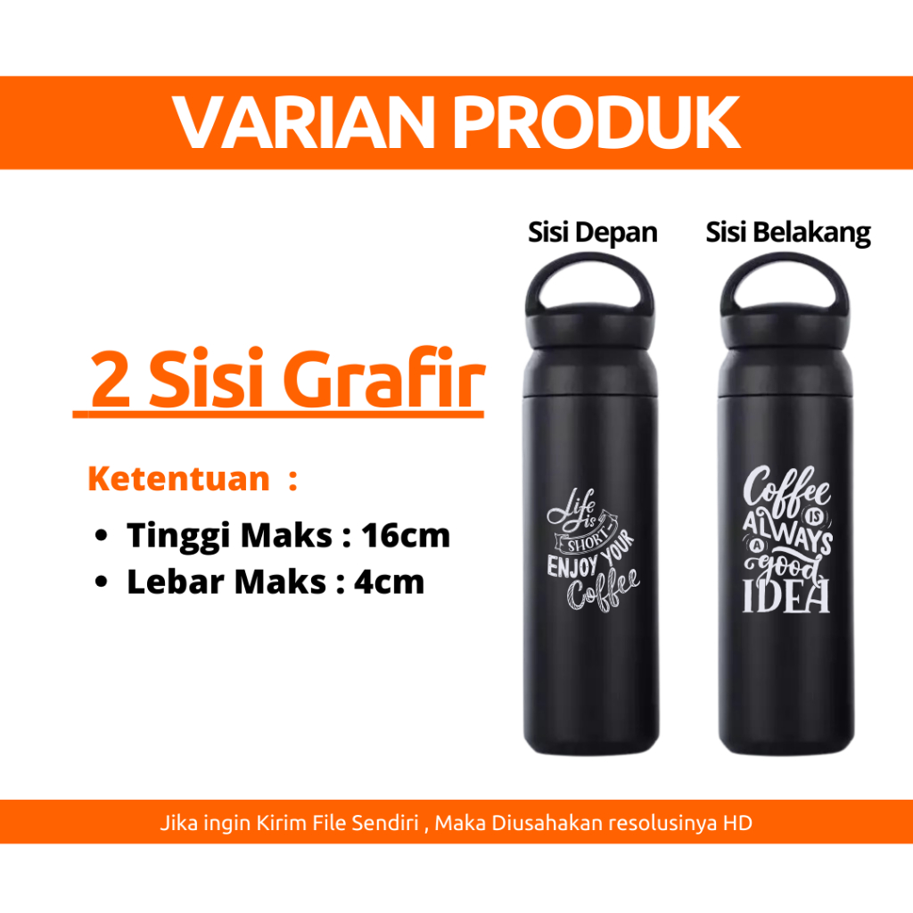 Jual Tumbler Custom Termos Travel Hook Japan Stainless Steel Tahan Air Panas Dingin Ml