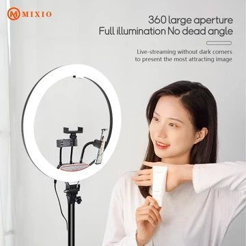 MIXIO Ring Light 45cm Light Stand Tripod 2M With 3 Holder HP Remot