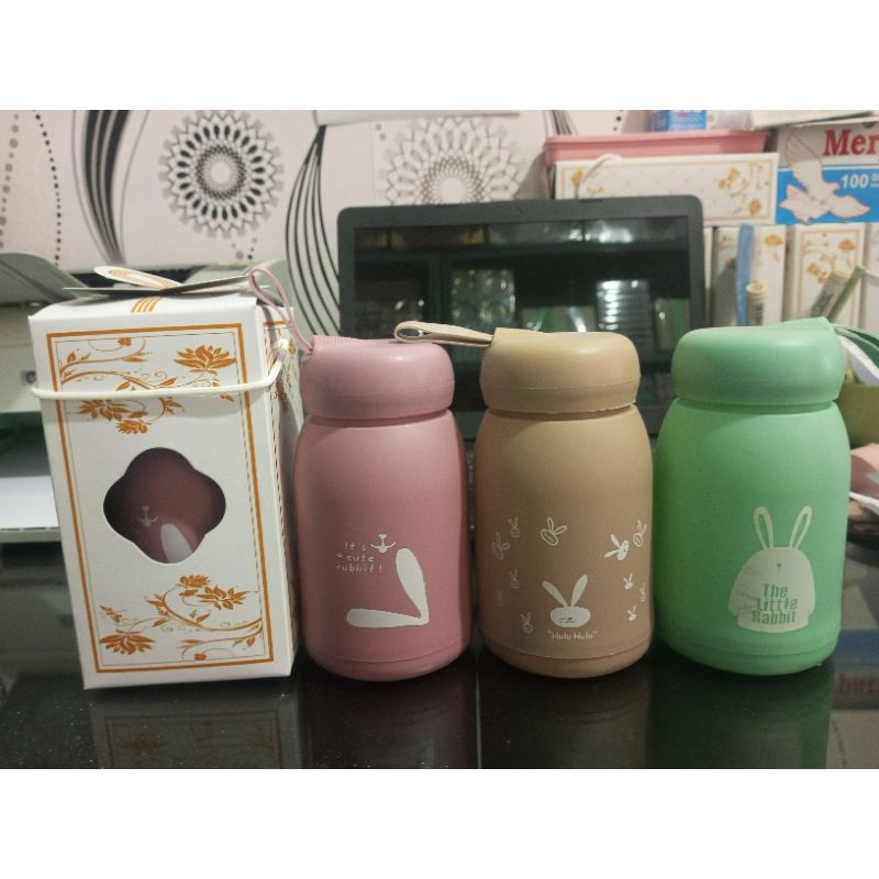 Jual Souvenir Tumbler/Botol minum Rabbit custom sablon kemas box ...