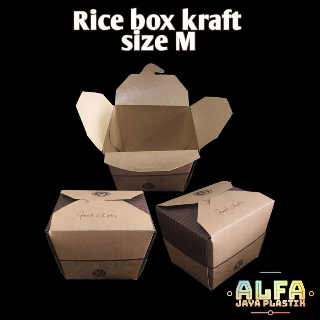 Jual Paper Rice Box Kraft / GOOD CHOICE / isi 25pcs | Shopee Indonesia