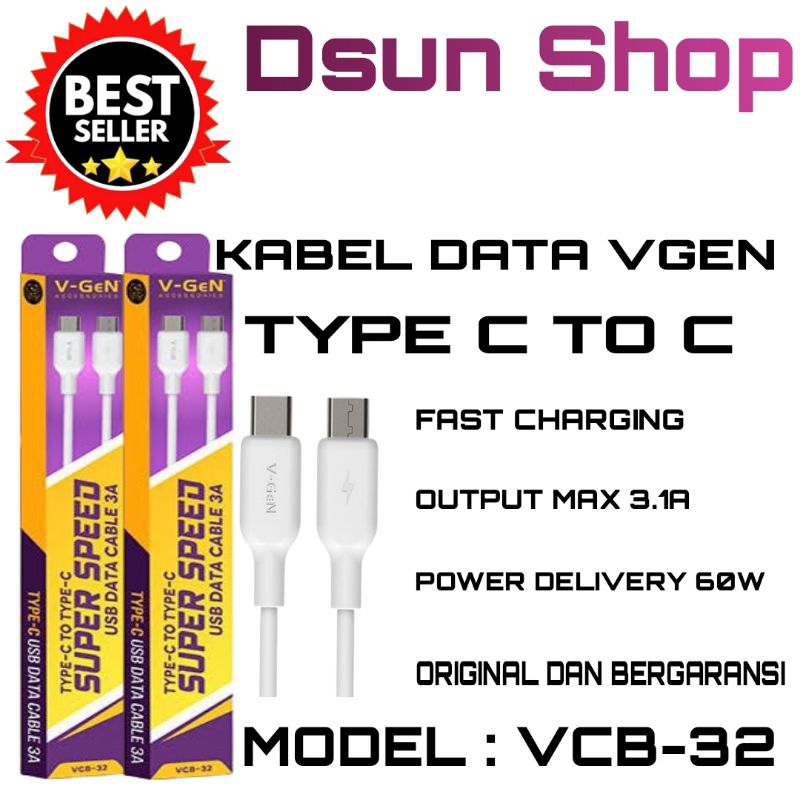 Jual Kabel Data Usb A Vcb Fast Charging Type C To C Pd W Ori