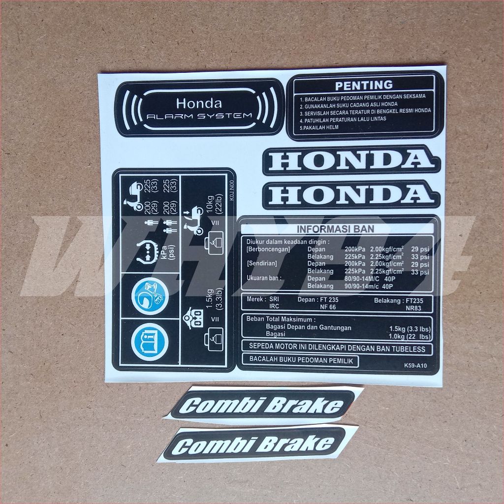 Jual Stiker Warning Honda Stiker Detail Motor Honda Stiker Penting