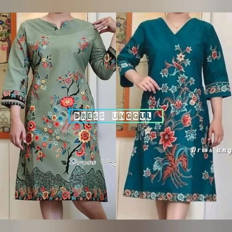 Jual DRESS BATIK A LINE TERBARU | Shopee Indonesia