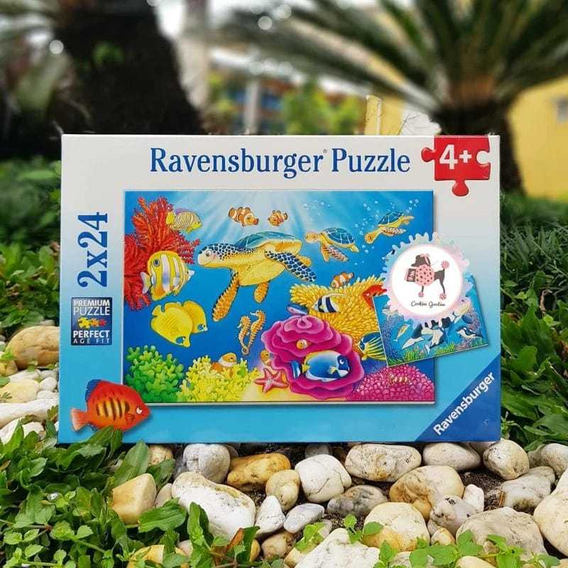 Clementoni Life At Sea Puzzle 2x60 Teile Für Kinder Ab 4 – 27x19 Cm, Mit Glitzereffekt, Made In Italy