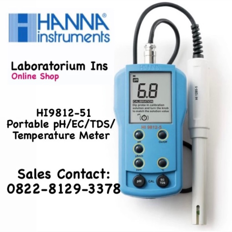 Jual HI 9812-51 / HI9812-51 Portable PH/EC/TDS/Temperature Meter ...