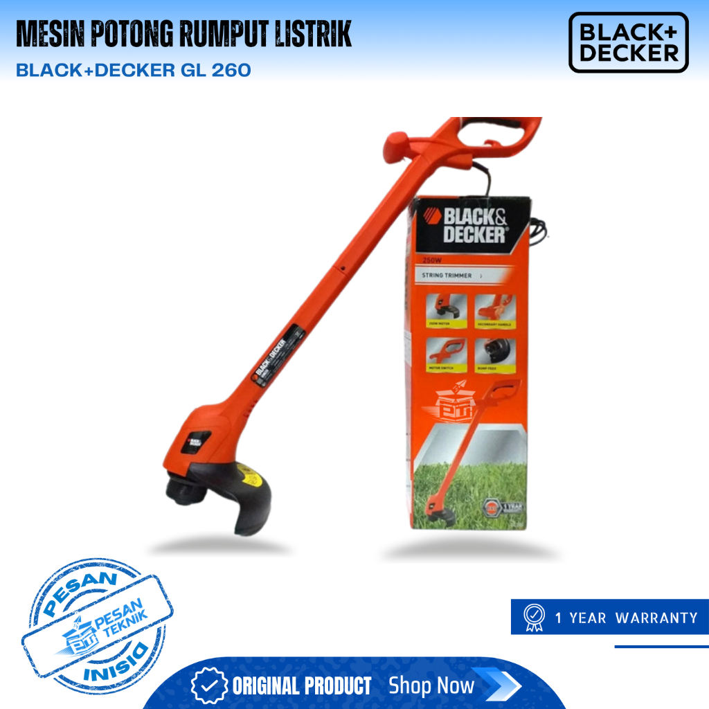 Jual Pemotong Rumput Senar Listrik Black Decker GL260 String Trimmer ...