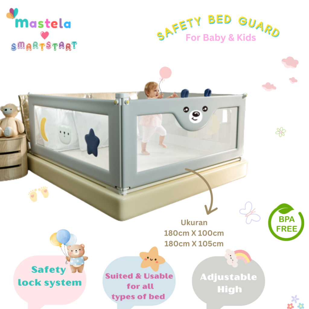 Jual MASTELA Baby Bed Rail Safety Guard Bed Guard Rail Fence Pagar ...