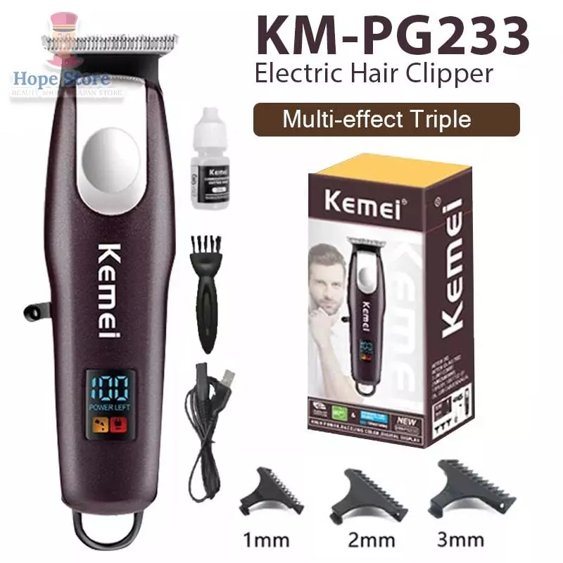Kemei KM-PG 233 Mini Electric Shaver Alat Cukur Rambut Kumis Jenggot Elektrik Clipper Barber Charging | AutoStock