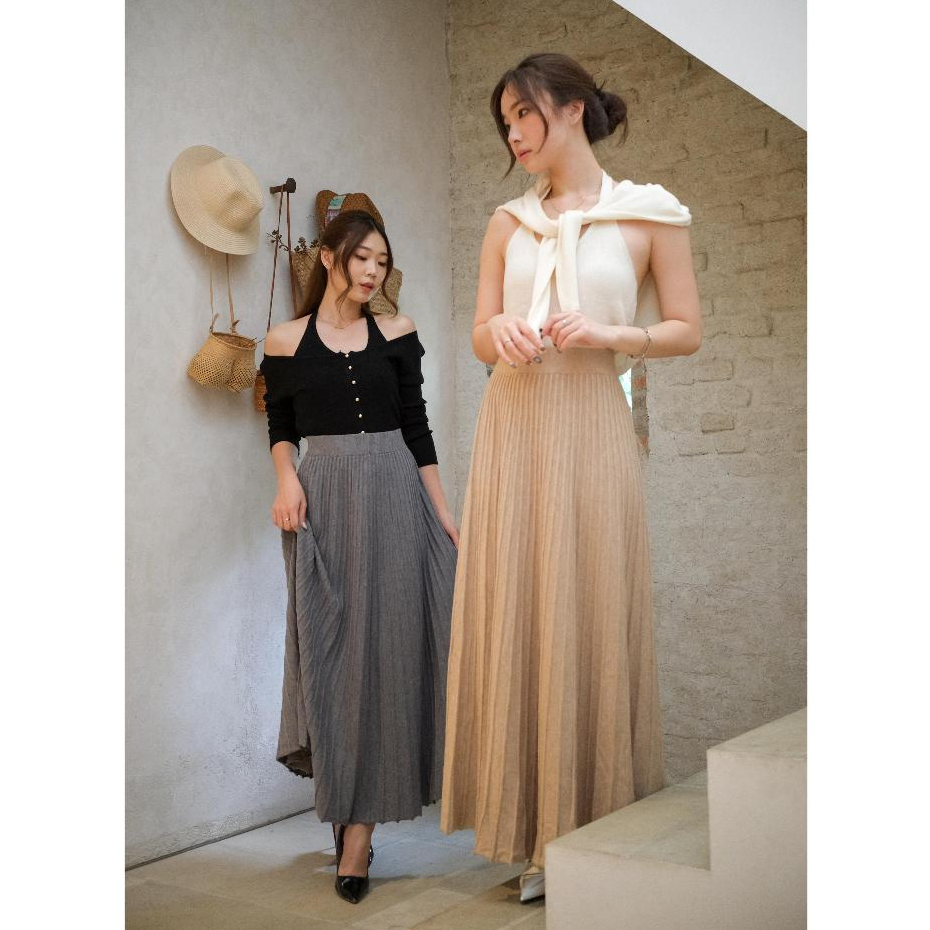 Jual Kiyorawears - Meisy Long Narrow-Pleated Skirt / Rok Rempel Panjang ...