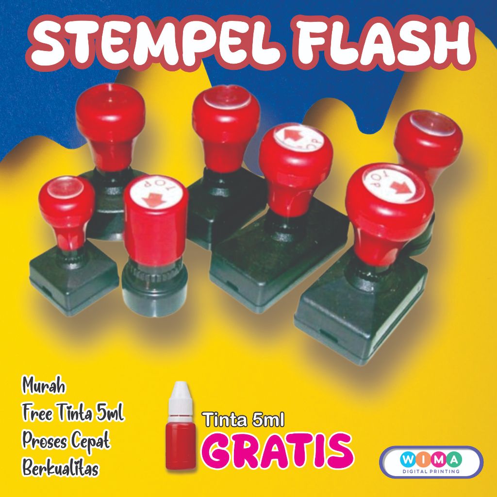 Jual Stempel Flash Custom Free tinta botol 5ml | Shopee Indonesia