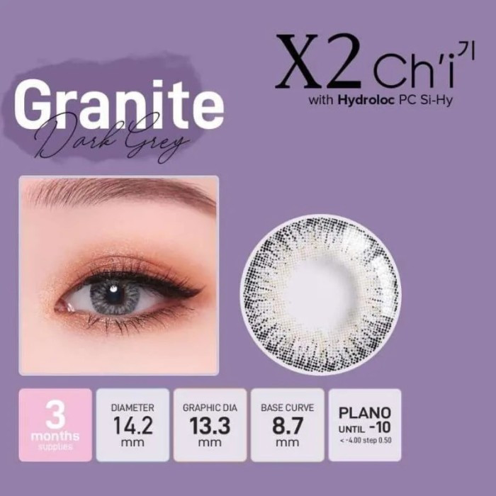 Jual Mikeda - Softlens X2 Chi Granite Dark Grey | Shopee Indonesia