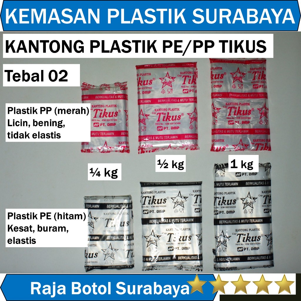 Jual Plastik PE PP Tikus 1/4 1/2 1 kg bungkus makanan roti kue kering ...