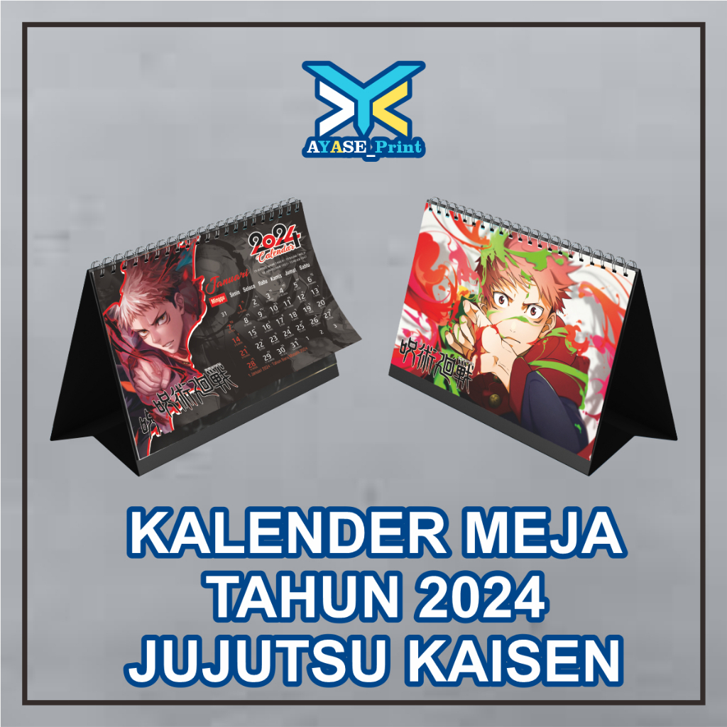 Jual 2024 Kalender Meja Duduk Desk Calendar Anime Premium Jujutsu ...