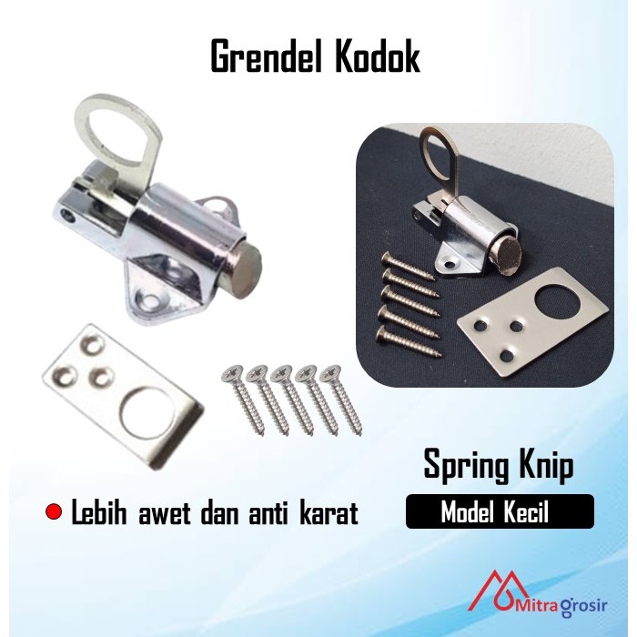 Jual Spring Knip Silver Grendel Slot Jendela Kodok Grendel Knife Tip