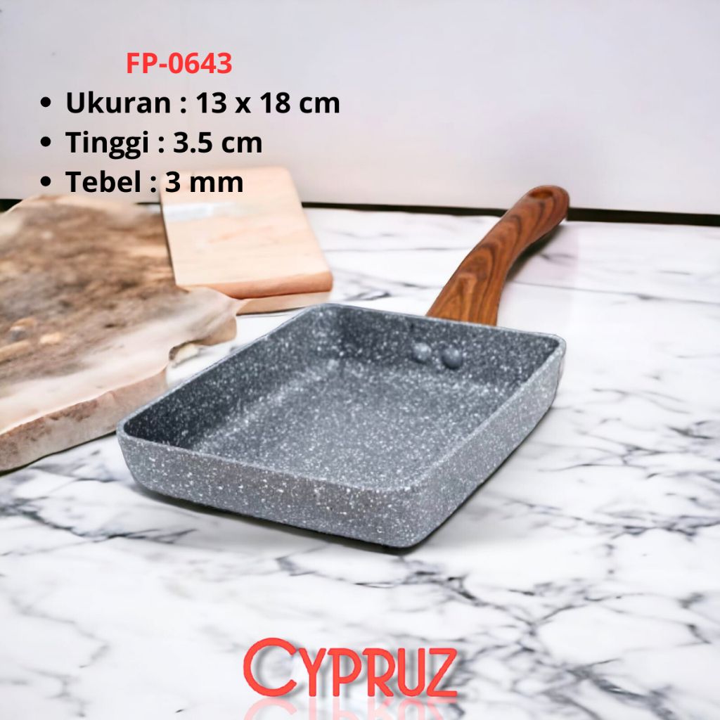 Jual Cypruz Marble Wok Pan Marble Fry Pan Marble Sauce Pan Marble Tamagoyaki Cyprus Panci Teflon