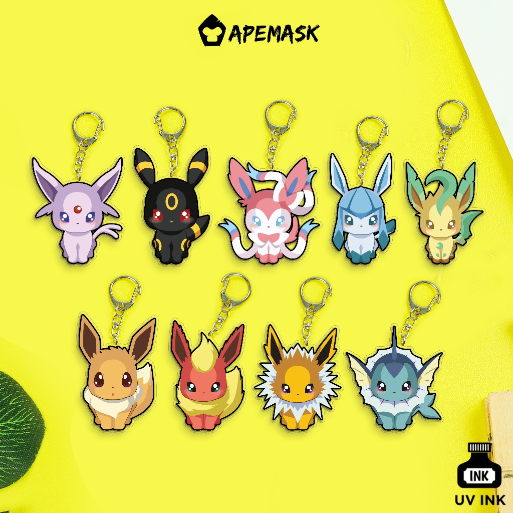 Jual Gantungan Kunci - Keychain Pokemon Eevee Evolution | Shopee Indonesia