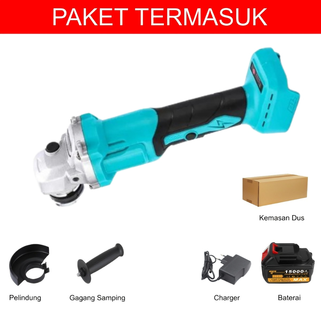 Jual Mesin Gerinda Tangan Brushless Cas Baterai Tanpa Kabel Cordless Angle Grinder Brushless