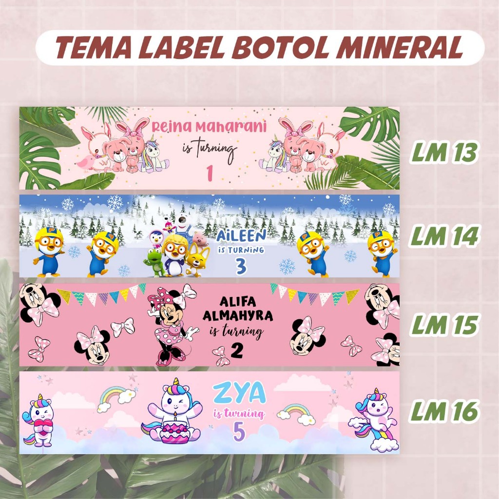 Jual Label Air Mineral Botol 330 ml 600 ml Custom Desain Murah | Shopee ...