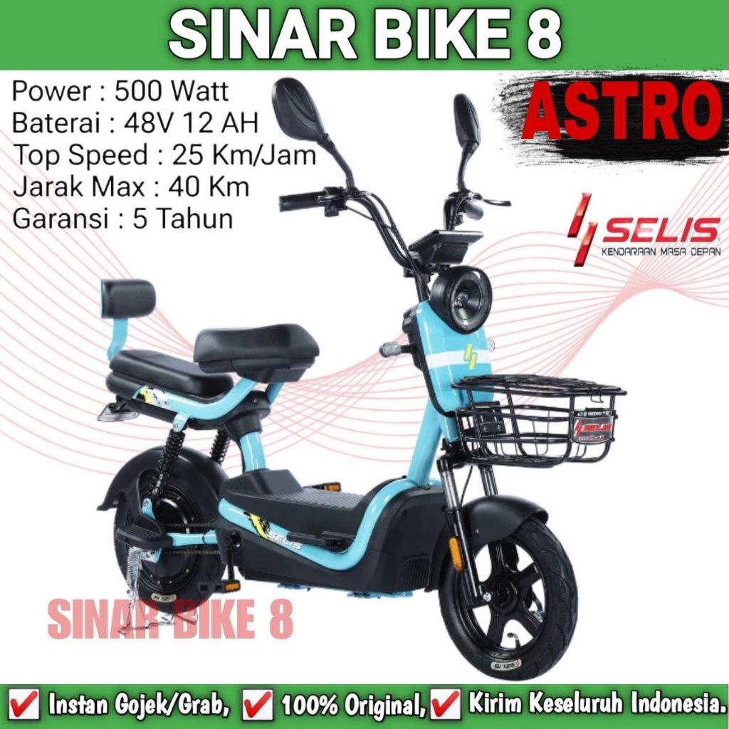 Jual Sepeda Listrik SELIS ASTRO 500 Watt Electric E Bike | Shopee Indonesia