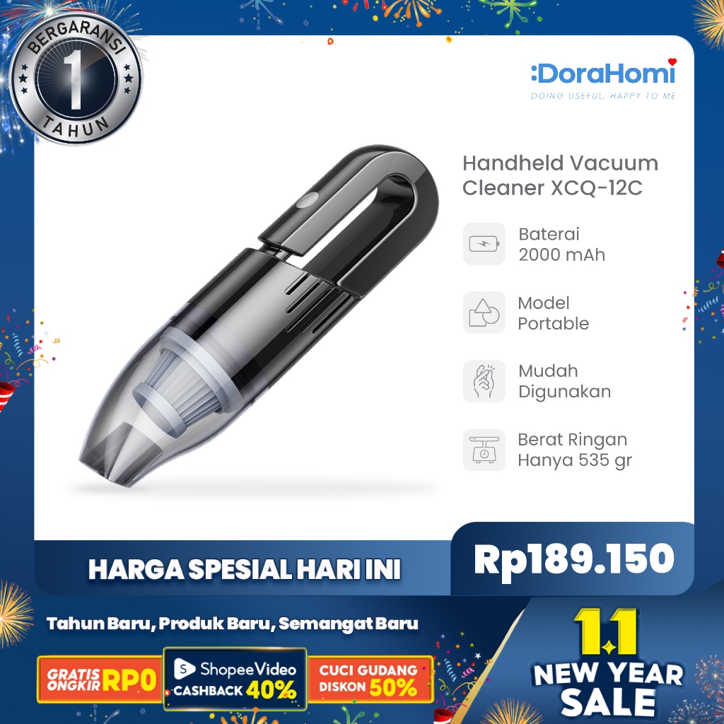 Jual Dorahomi Wireless Car Vacuum Cleaner Portable Penghisap Debu Mobil Mini Vakum Shopee