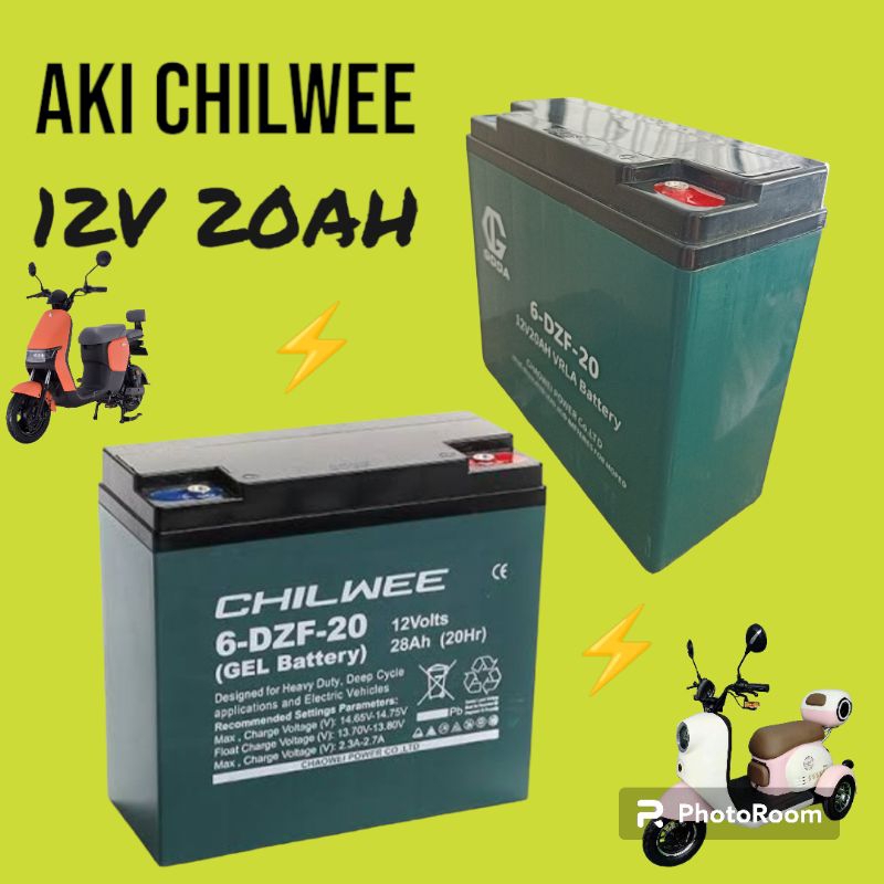 Jual Baru Aki Kering Sepeda Listrik CHILWEE 12V 20AH / 12V 12AH / Aki