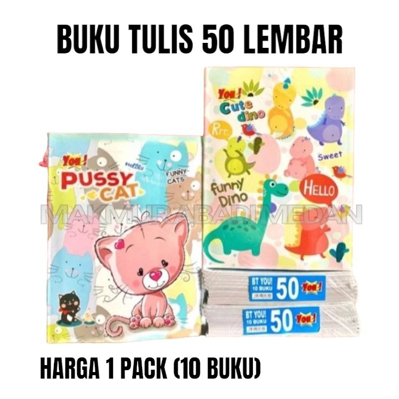Jual (1Pack:10Pcs) Buku Tulis isi 50 Lembar Termurah! Best Seller