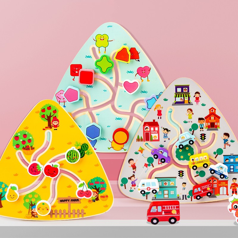Jual Kaison Kingdom - Baby Kids Toodler Montessori Mini Wooden Round ...