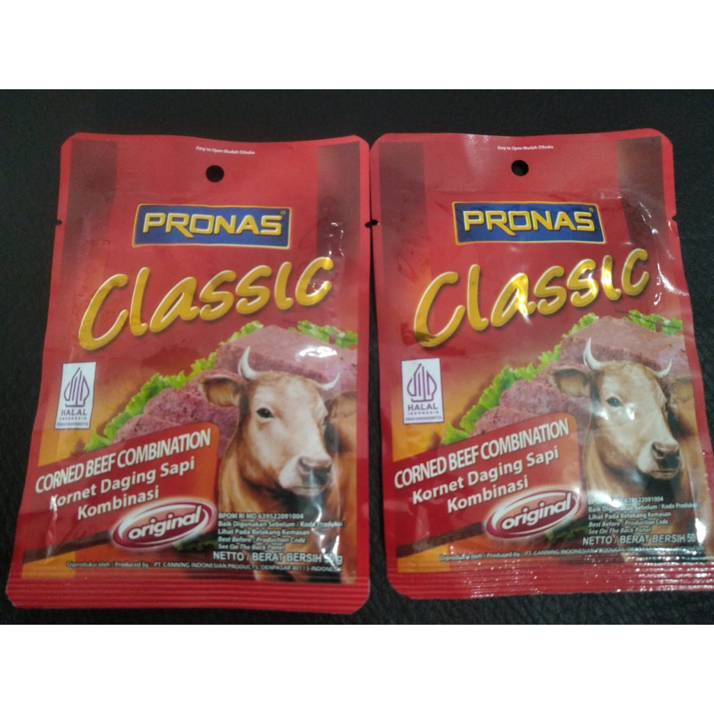 Jual Pronas Corned Beef Original Sachet 50gr Kornet Daging Sapi Halal