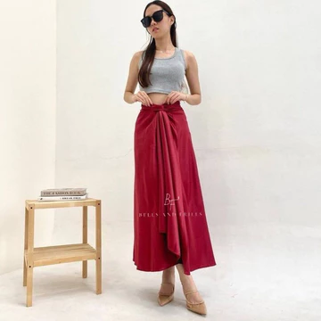 KANSHA Rok Lilit Satin Rok Kondangan A Line Flare Bawahan Kebaya B1084