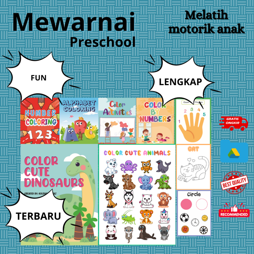 Jual Mewarnai Worksheet Terbaru Untuk Anak - anak TK Preschool | Shopee ...