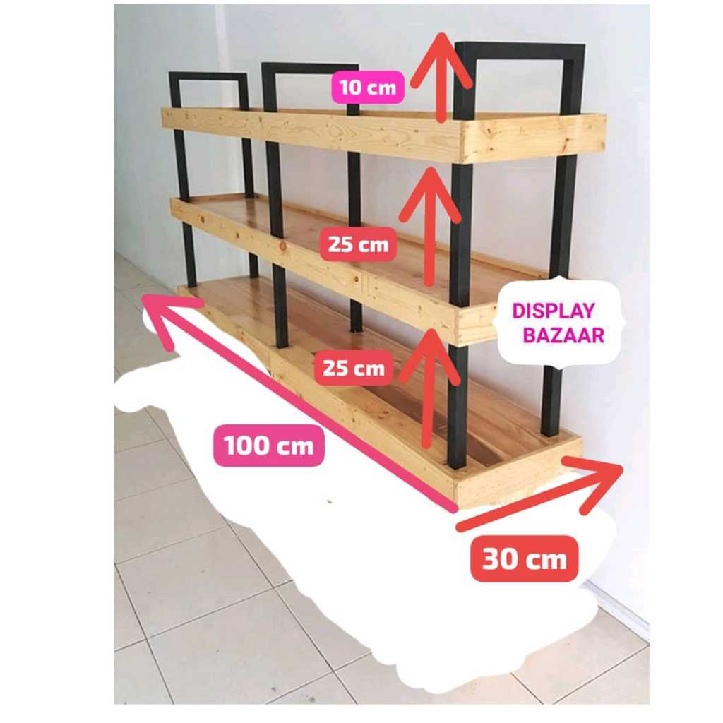 Jual Rak Display Bazar Bahan kayu premium ukuran bisa custome | Shopee ...