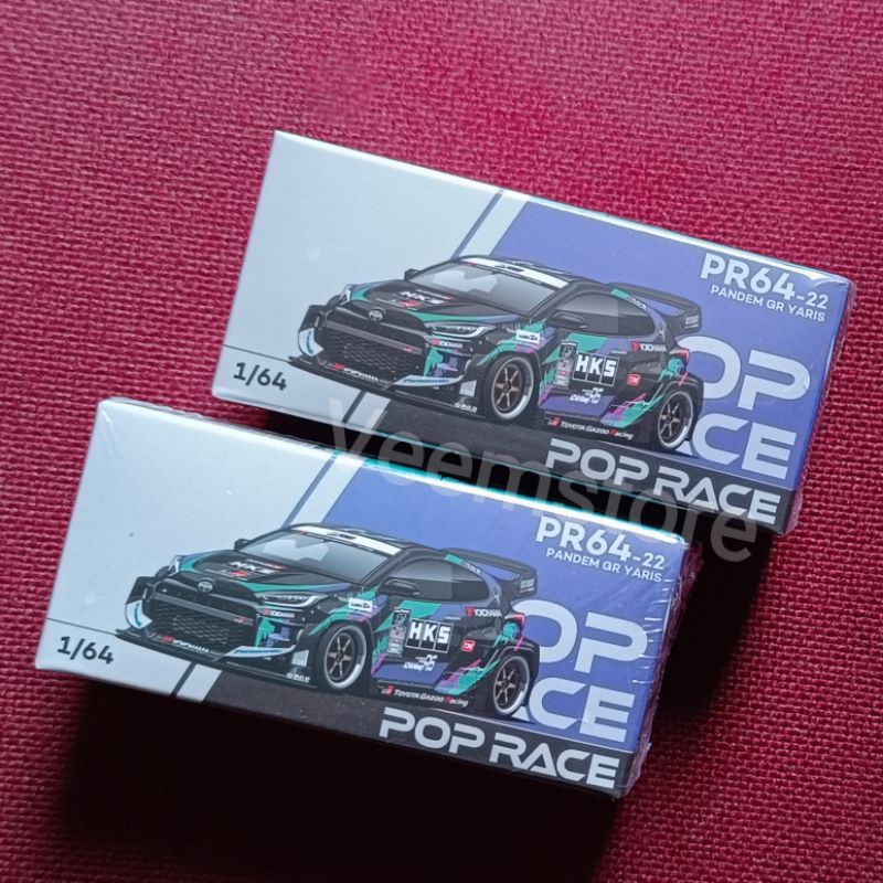 PopRace 1/64 Toyota GR Yaris Pandem Rocket Bunny Advan - Diecast Nero/rosso/bianco - Foto 2