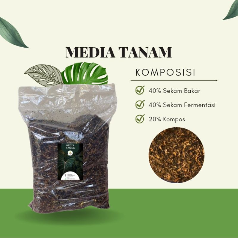 Jual Media Tanam Tanaman Hias Kemasan 3kg Dengan Campuran Sekam Bakar