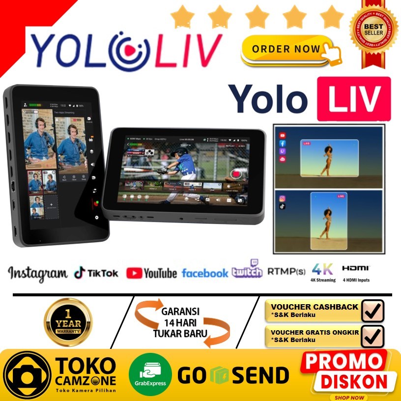 YOLOLIV YoloBox Extreme, 4K NDI All-in-One Live Streaming Equipment with 8 HDMI Inputs, 2 HDMI Out, ISO Recording, for Facebook, YouTube, RTMP, SRT