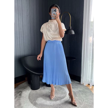 Rok Plisket Midi Rok 7 8 Plisket Premium Pleated Skirt Rok Plisket Tanggung