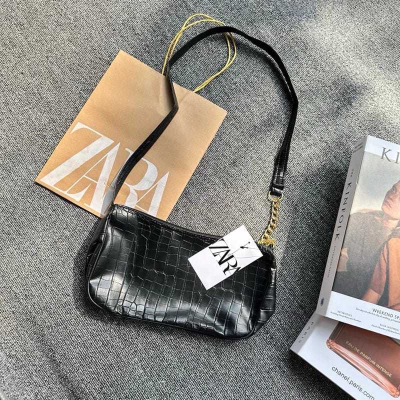 PRS12 Zara Croco Shoulder Bag Zara Tas Bahu wanita Free Dasbag