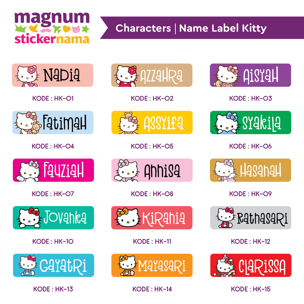 Jual Label Nama Sticker nama Waterproof Baju Hello Kitty | Shopee Indonesia