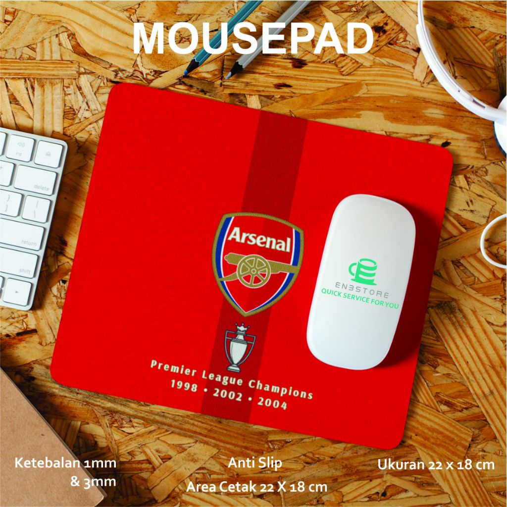 Jual mousepad mouse pad club bola arsenal fc 22x18 1mm | Shopee Indonesia
